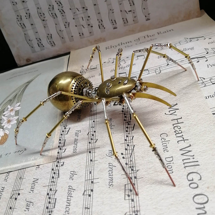 3D Metal Puzzle Man Faced Demon Spider Insect Spooky Halloween Gift Idea Golden