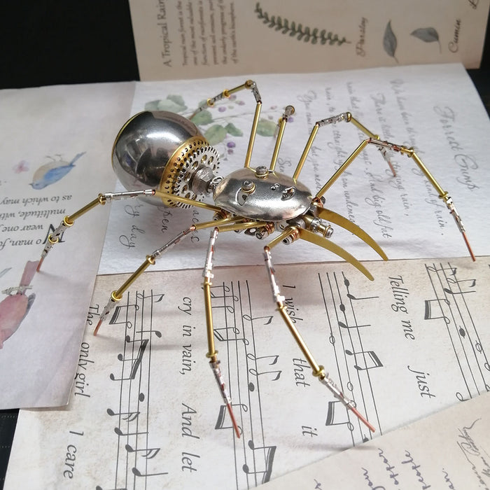 3D Metal Puzzle Man Faced Demon Spider Insect Spooky Halloween Gift Idea Golden
