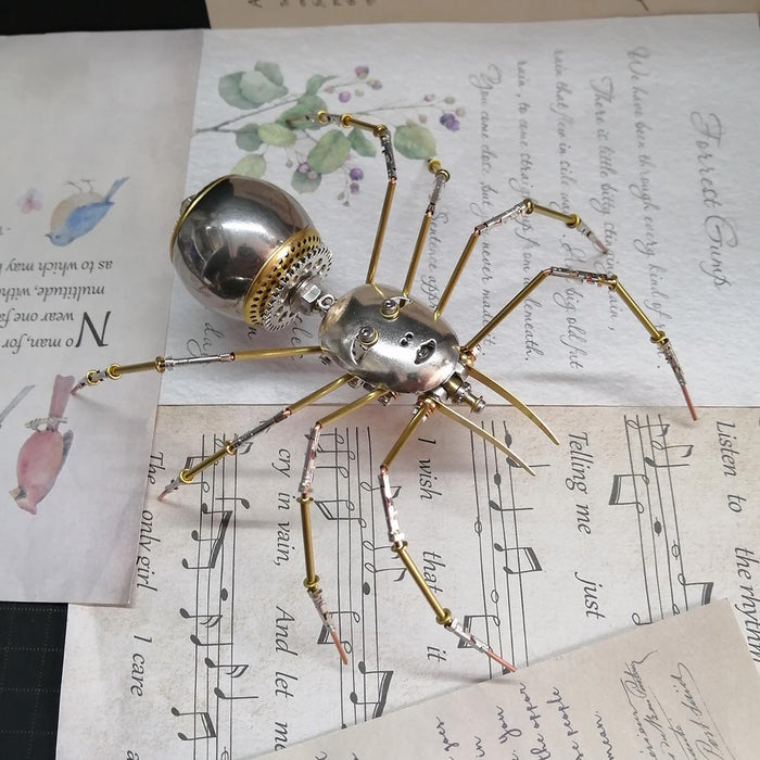 3D Metal Puzzle Man Faced Demon Spider Insect Spooky Halloween Gift Idea Golden