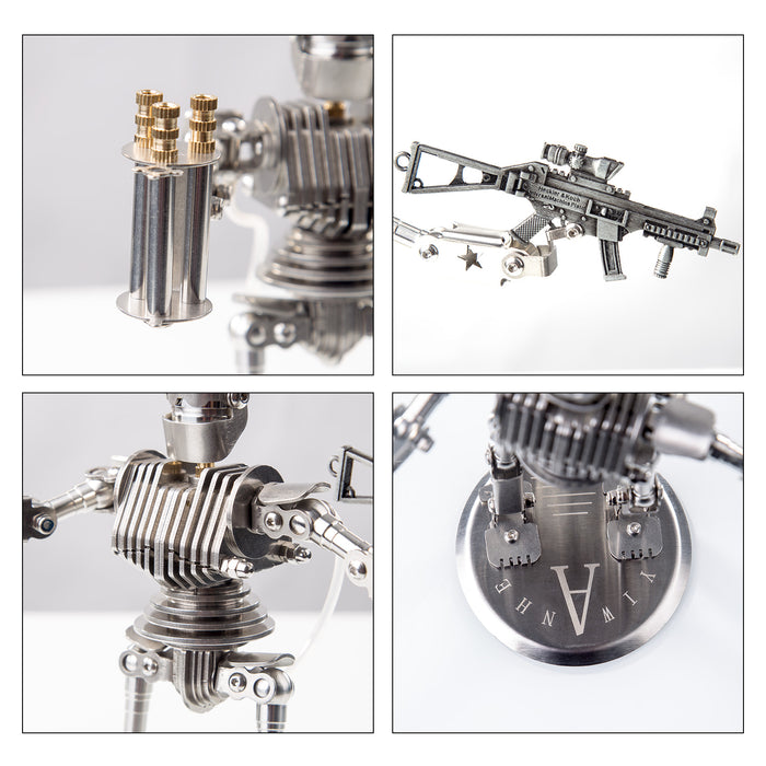 3D Metal Shooting Battle Punk Soldier Mecha Model