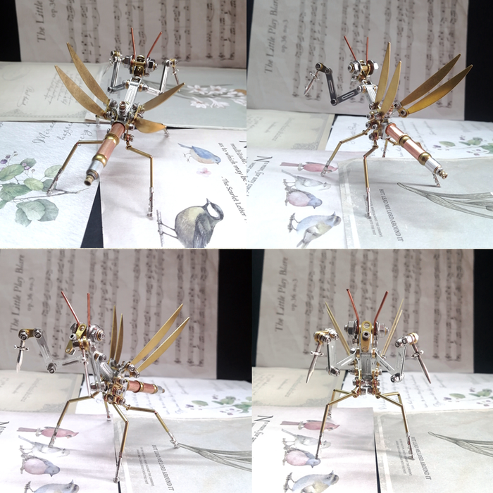 3D Metal Small Mantis Mechanical Insect Assembly Model 150+PCS