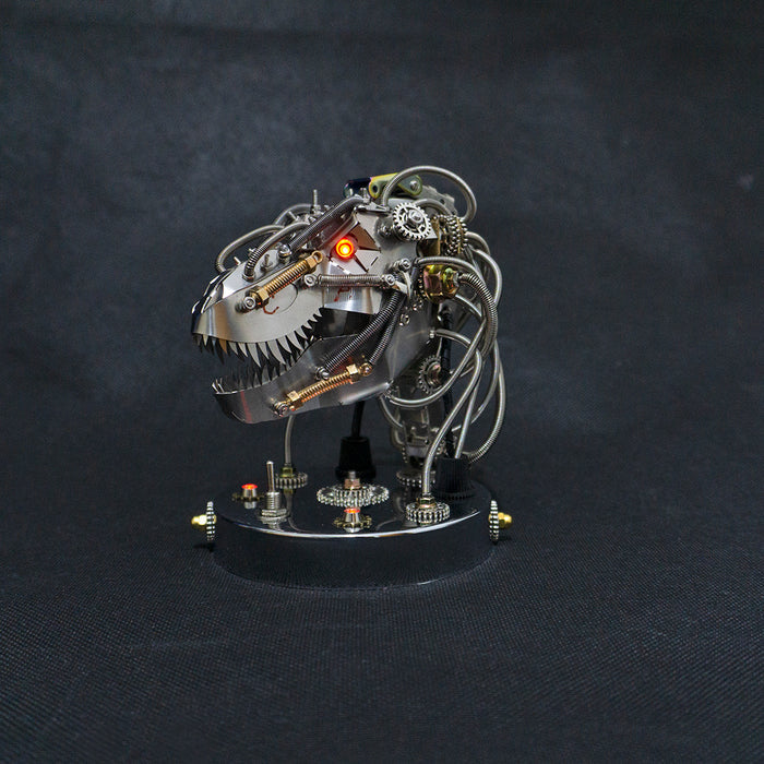 3D Metal Steampunk Mechanical Dinosaur Skull Head Model Kits