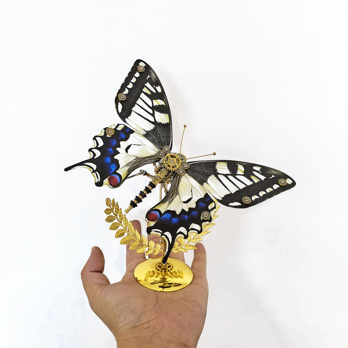 3D Metal Steampunk Papilio Xuthus Butterfly Assembly Model Building Kit with Base