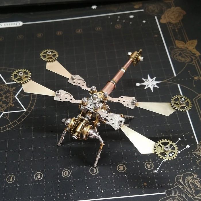 3D Metal Steampunk Puzzle Dragonfly DIY Assembled Model 150+PCS