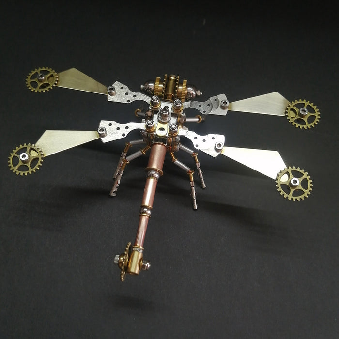 3D Metal Steampunk Puzzle Dragonfly DIY Assembled Model 150+PCS