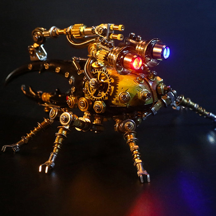 3Pcs Metal 3D Eastern Lucaninae Beetles Insect Mechanical Assembly Model
