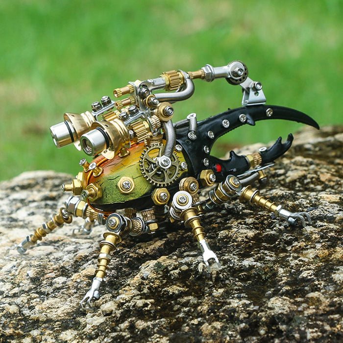 3Pcs Metal 3D Eastern Lucaninae Beetles Insect Mechanical Assembly Model