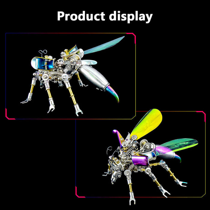 3pcs/ Set 3d Metal Insect Kits Beetle Firefly Wasp Punk