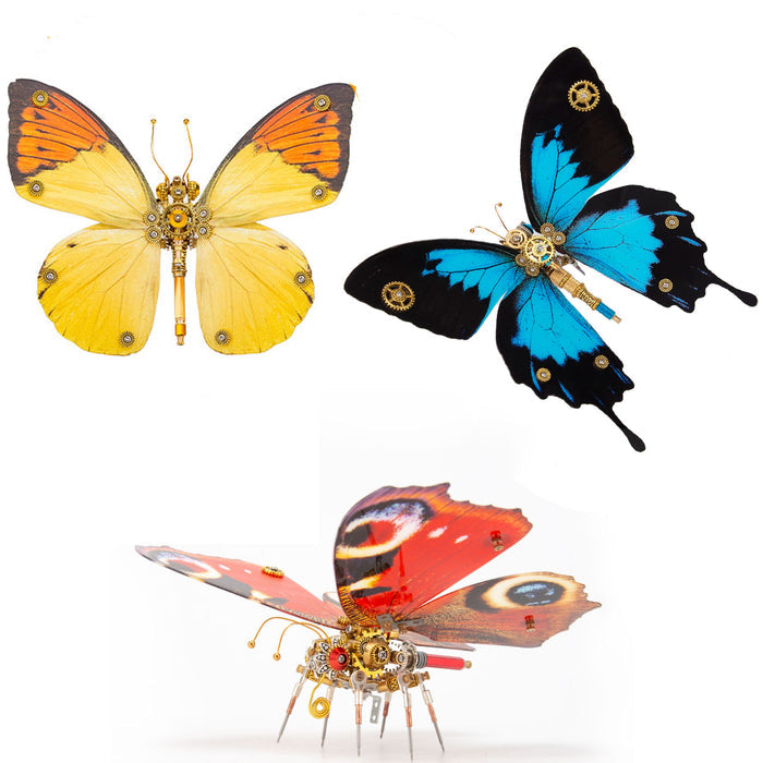 3pcs/ Set Steampunk 3D Monarch Butterflies Model Building Kit