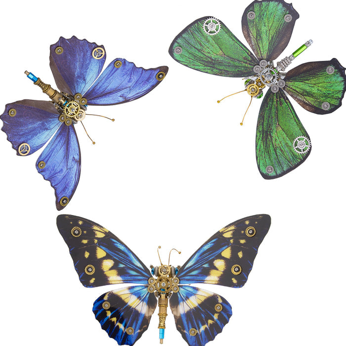 3pcs/ Set Steampunk 3D Monarch Butterflies Model Building Kit