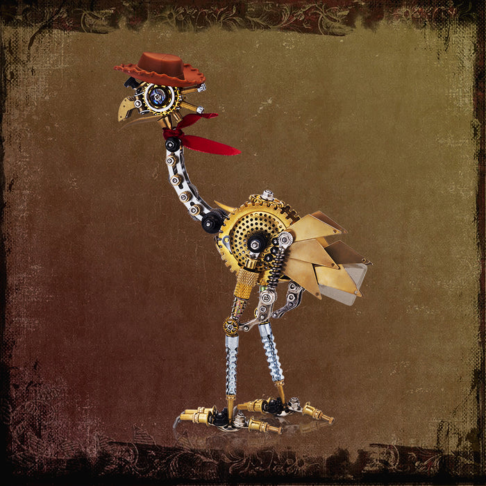 3PCS/Set Steampunk Emu Turkey and Ostrich Metal Assembly Complete Set