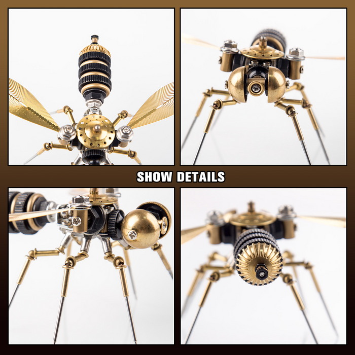 3pcs/Set Tiny Metal Steampunk Bugs Model Kit DIY Toy