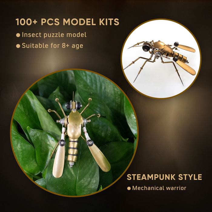 3pcs/Set Tiny Metal Steampunk Bugs Model Kit DIY Toy