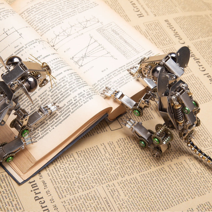 525PCS Steampunk 3D Metal Mechanical Mouse Model Assembly Kit