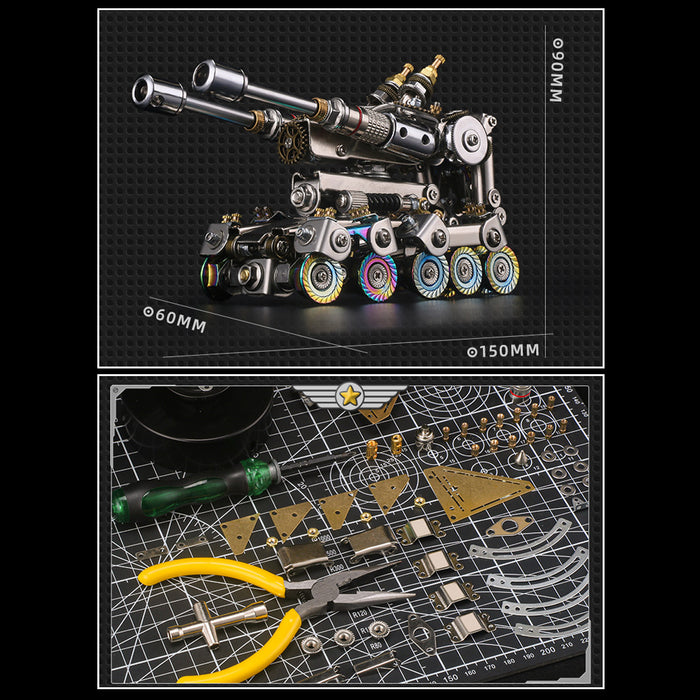 569Pcs Transformable Tank 3D Metal Model Kits DIY Assembly Model Phone Holder
