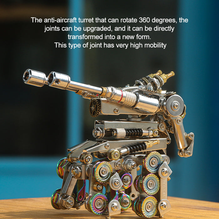 569Pcs Transformable Tank 3D Metal Model Kits DIY Assembly Model Phone Holder