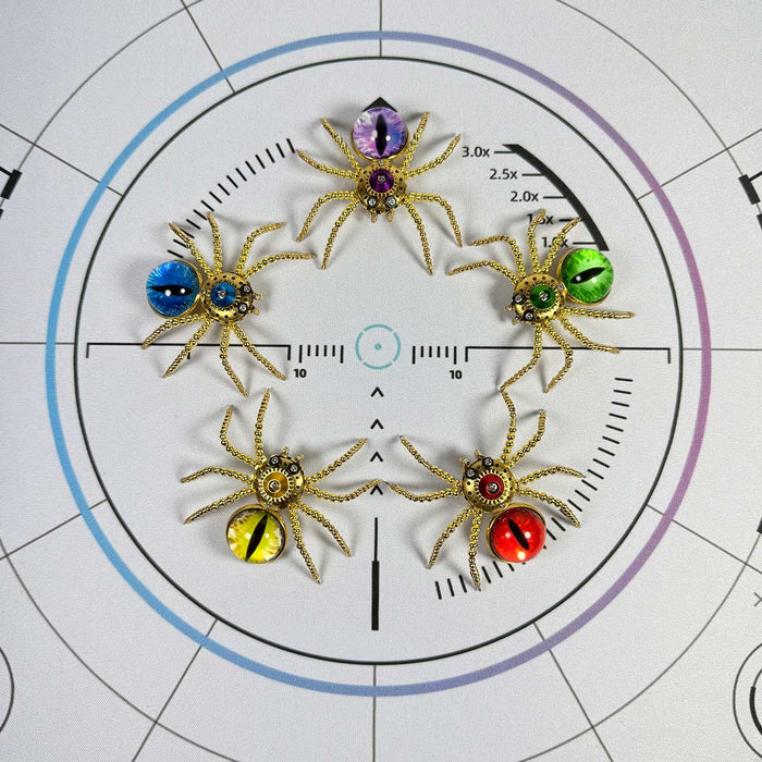 5pcs/Set Multi-functional Cat-eye Spider Brooch Fridge Magnet Model Kits