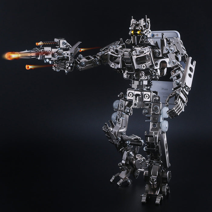 673PCS+ Explorer Mecha X-7 3D Metal Assembly DIY Kit Phone Holder 2-in-1
