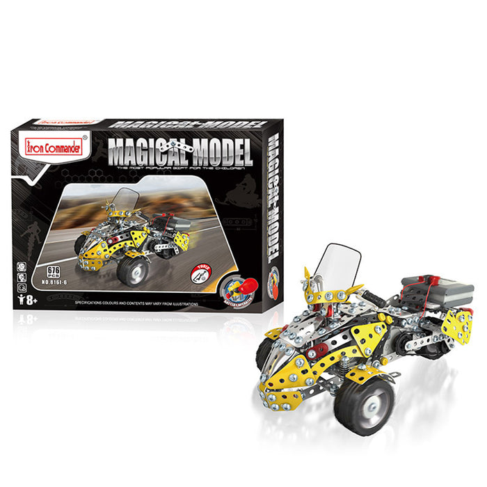 676PCS Simulation Electric Inverted Tricycle Model Kit DIY Metal Kit