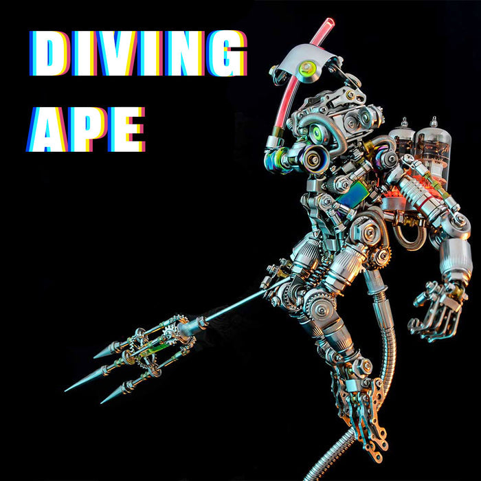 700+PCS Punk Style Diver Ape Monkey King Wukong Mechanical 3D DIY Metal Model Kits