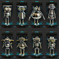 8pcs/set Futuristic Exchange Student Mecha 3D DIY Metal Puzzles Mystery Box