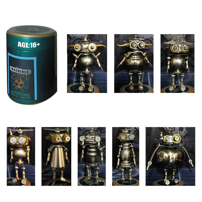 8pcs/set Futuristic Exchange Student Mecha 3D DIY Metal Puzzles Mystery Box
