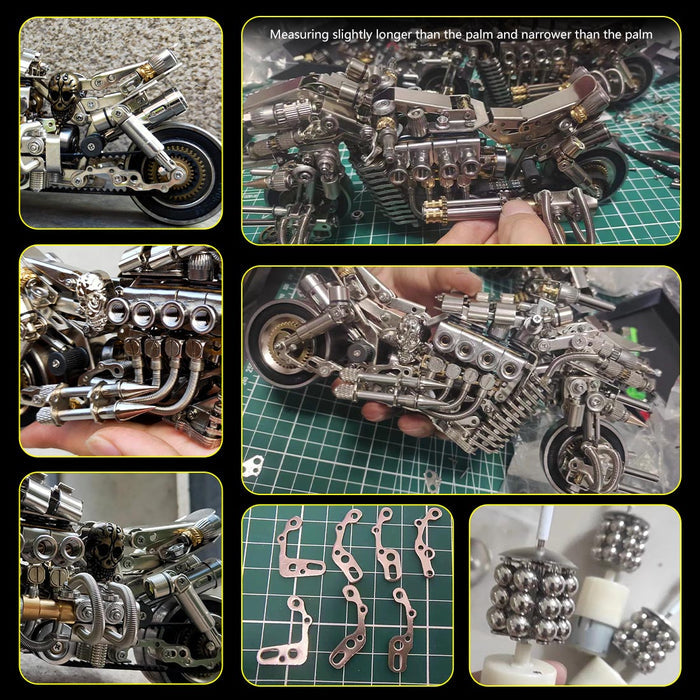 900+PCS Pursuit Motorcycle 3D Metal Puzzle Kits Gift for Biker Difficult Puzzle