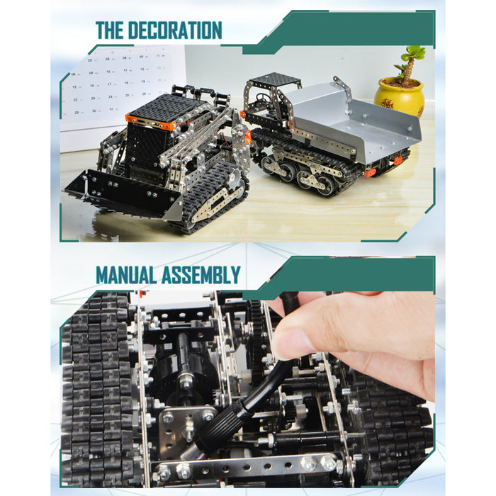 934Pcs 2.4G 9CH RC Dump Truck 3D Metal Model Kits Assembly Toy Difficult Puzzle