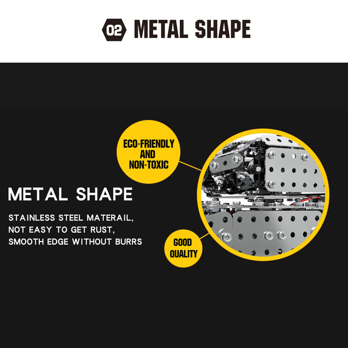 952Pcs DIY 3D Metal Assembly RC Military Tank Kit Model Toy