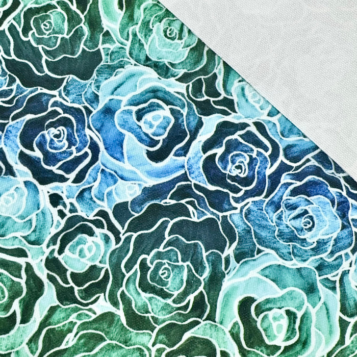 WPCotton Seaglass Roses | 1 Yard Cut