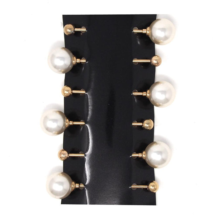 Acrylic Pearl Stick, White/Gold, 3-1/2-Inch, 6-Count
