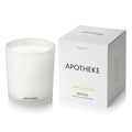 Apotheke Vanilla Cream scented candle and its packaging on a white background.