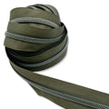 Army Green | #5 Black Nickel Zipper by the Yard - 3 Yard Singles