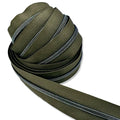 Army Green | #5 Midnight Rainbow Zipper by the Yard - 3 Yard Singles
