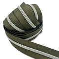 Army Green | #5 Nickel Zipper by the Yard - 3 Yard Singles