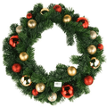 Artificial Christmas Pine Wreaths with Ornament Balls, 24-Inch