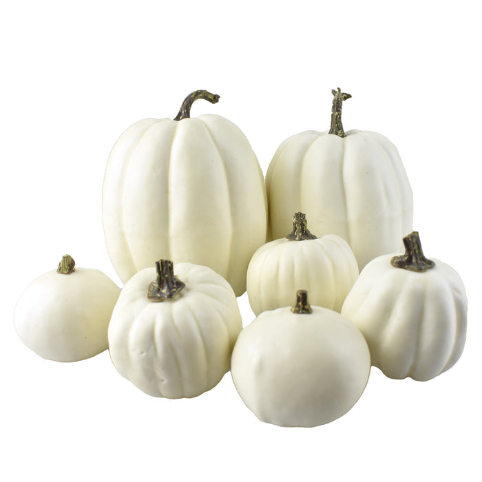 Artificial Pumpkin Home Decor, Assorted Sizes, 7-Piece