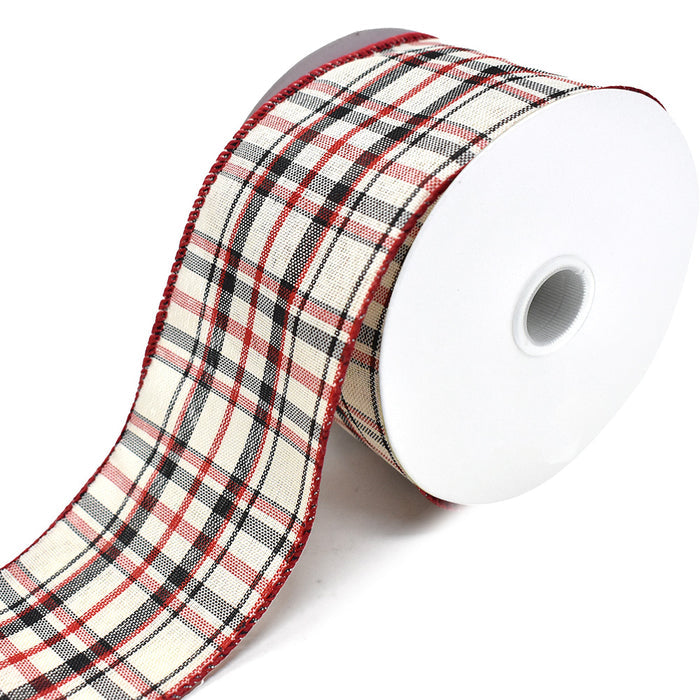 Athens Plaid Wired Edge Christmas Ribbon, Multi-Color, 2-1/2-Inch, 10-Yard