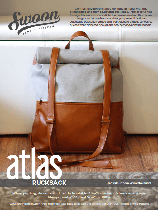 Atlas Rucksack by Swoon Sewing Patterns | Hardware Kit