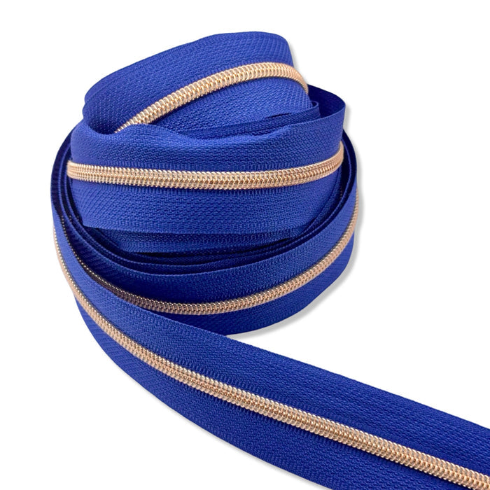 Azul Profundo | #3 Rose Gold Zipper by the Yard - 3 Yard Singles