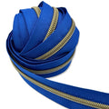 Azul Profundo | #5 Antique Gold Zipper by the Yard - 3 Yard Singles