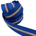 Azul Profundo | #5 Rose Gold Zipper by the Yard - 3 Yard Singles