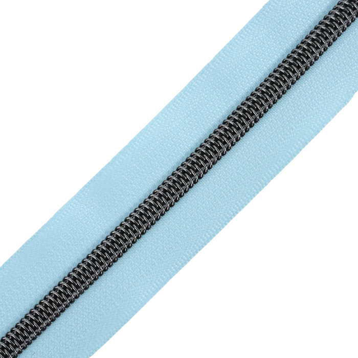 Baby Blue | #5 Black Nickel Zipper by the Yard - 3 Yard Singles