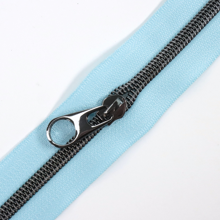 Baby Blue | #5 Black Nickel Zipper by the Yard - 3 Yard Singles