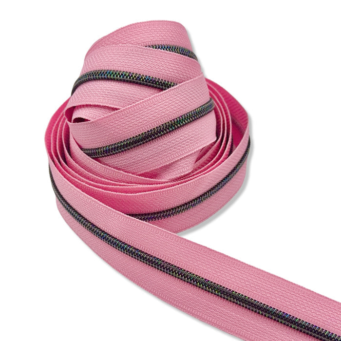 Baby Pink | #3 Midnight Rainbow Zipper by the Yard - 3 Yard Singles