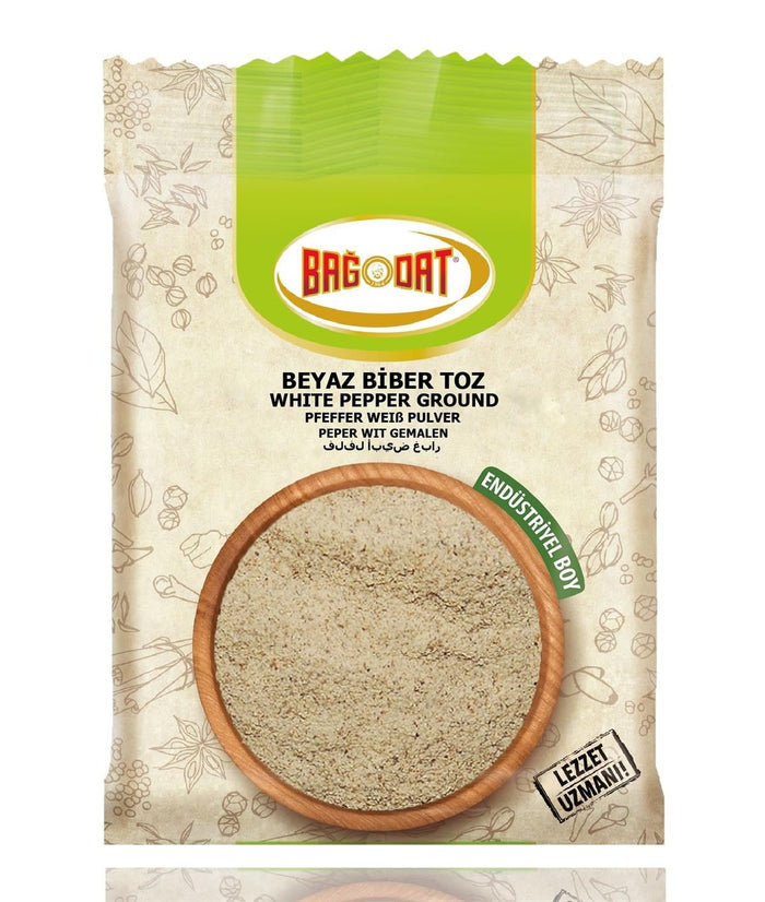 Add clean, warm pepper heat to your cooking with Bağdat Beyaz Biber Toz (White Pepper Powder).