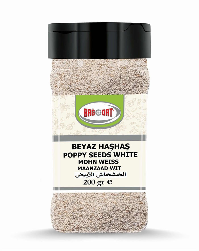 Bagdat White Poppy Seeds are a staple ingredient in Turkish and Middle Eastern kitchens, known for their mild, nutty flavor and delicate crunch.