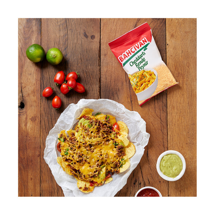Bahcivan Cheddar Shredded Cheese brings smooth texture and rich cheddar flavor to your everyday meals.