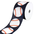 Baseball Faux Plaid Wired Ribbon, 2-1/2-Inch, 10-Yard
