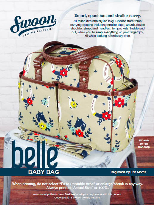 Belle Baby Bag by Swoon Sewing Patterns | Hardware Kit